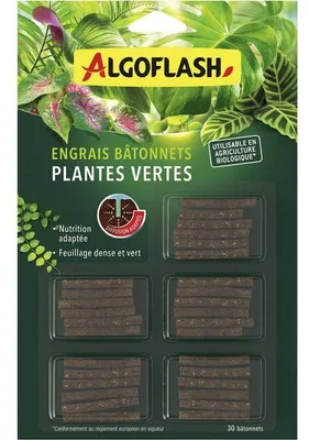 Immagine prodotto di Bastoncini fertilizzanti, ALGOFLASH Naturasol, per piante verdi, 30 pezzi, UAB