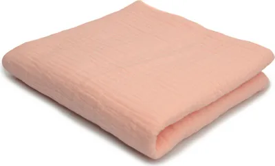 Produktbild von Baumwoll Musselin Stoff Double Gauze, Doppelgaze Lachs 50 x 130 cm