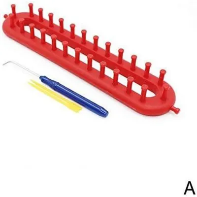 Obrázok produktu pre Súprava ručného tkáčskeho stroja na pletenie ponožiek, šatiek, čiapok, 26 cm, červená