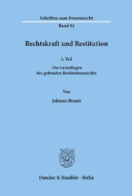 Produktbild von Rechtskraft und Restitution.