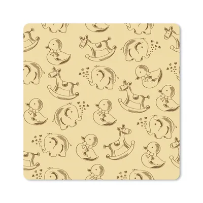 Produktbild von MuchoWow® Mauspad Mousepad Spielzeug - Tiere - Schaukelpferd - Muster 30x30 cm - Mousepads - Maus Mat - Pad - Mausunterlage - Gaming