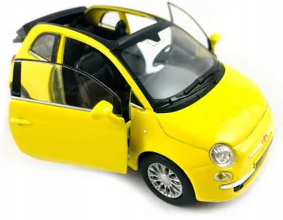 Produktbild von Welly Fiat 500C Modell Metall Gelb 1:34