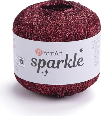 Produktbild von YarnArt Sparkle Roter Glanzgarn, 160m, 25g - Ideal für festliche Dekorationen