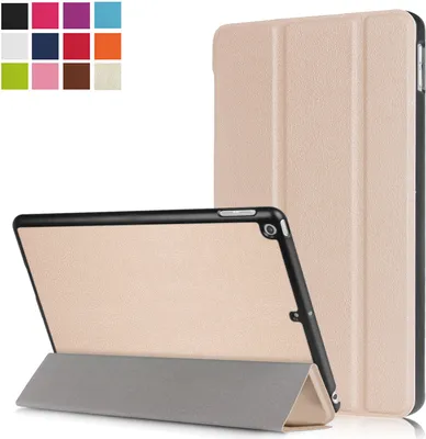 Obrázek produktu pro Smart Cover pouzdro pro Apple iPad 2017 2018 9,7 ochranný kryt flipové pouzdro stand-up pouzdro ve stylu knihy + dotykové pero se stylusem (Šampaňské)