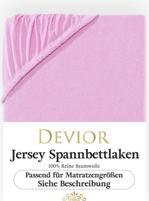 Produktbild von Devior Jersey Spannbettlaken 180x200 - 200x200 cm rosa Bettlaken 100% Baumwolle bis 22cm Matratzenhöhe Gummizug