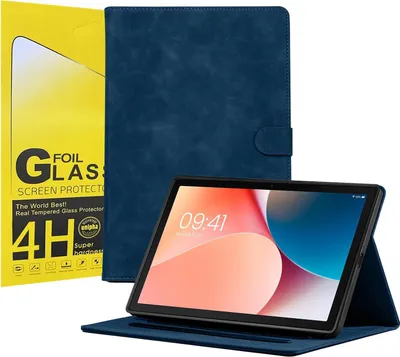 Produktbild von LBH Tablet Schutzhülle + 2x 4H Displayfolie für Samsung Galaxy Tab A8 10.5 Zoll Cover Case Schutz Tablet Farbe: Blau