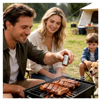 Produktbild von Tragbarer Gewürzstreuer mit Netz | Salz- und Pfefferstreuer für Camping und Picknick