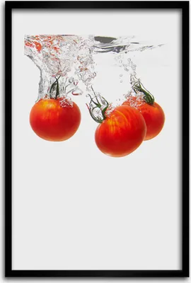 Produktbild von Bild - Bilderrahmen - 40 cm x 60 cm - MDF - Rahmen - Wandkunst - Tomaten unter Wasser