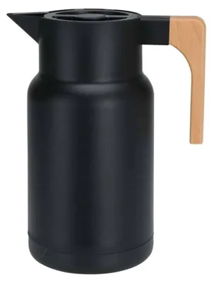 Produktbild von Vakuumkanne 1 l mit Glas-Isolierung und Buchenholz-Design für Heiß- und Kaltgetränke