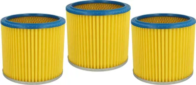 Produktbild von vhbw 3x Faltenfilter kompatibel mit Lavor GBX 32, 3.752.0032, GBX 22, GNX 22, GNX 32 Nilo, GN 22, GN 32 Staubsauger - Patronenfilter Blau Gelb