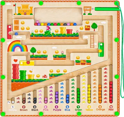 Produktbild von Montessori Spielzeug Magnetspiel Labyrinth ab 2 3 4 5 6 Jahre, Magnete Kinder Motorikspielzeug Magnet Spiel, Kinderspielzeug Magnetic Spiel, Holzspiel