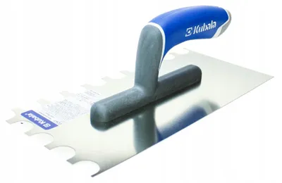 Zdjęcie produktu dla Kubala STAINLESS STEEL TROWEL WITH A SEMI-CIRCULAR NOTCH 130X270 MM