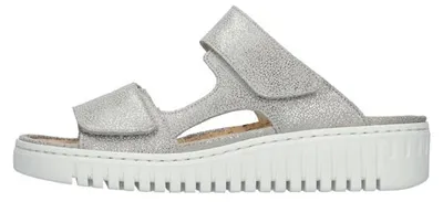 Produktbild von Waldläufer Damen Plateau-Sandale Silber glitzernd mit zwei Klettverschlüssen