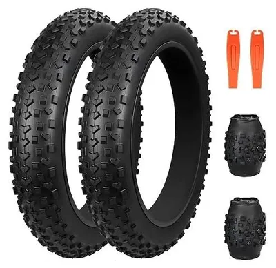 Zdjęcie produktu dla Opony rowerowe fatbike 20X4.0 składane do roweru elektrycznego zestaw 2
