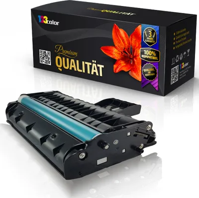 A printer toner cartridge and its packaging are displayed on a white background.