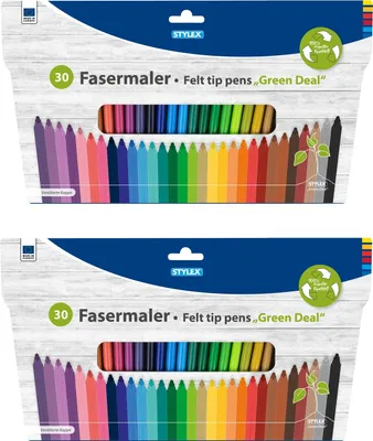Produktbild von 60 (2x 30) Fasermalstifte / Fasermaler / Filzstifte