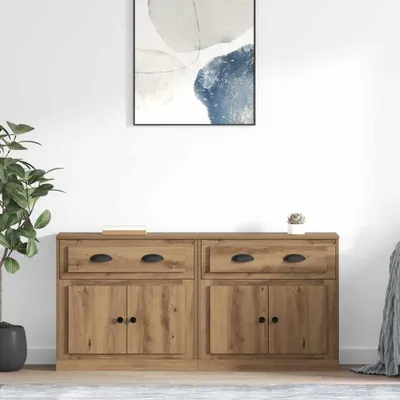 Image de vidaXL, meubles de rangement, 2 pièces, chêne artisanal, 70 x 35,5 x 67,5 cm