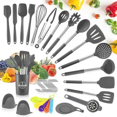 Produktbild von 44-teilige Küchenhelfer-Silikon-Kochgeschirr-Set hitzebeständig