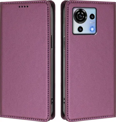 Produktbild von Handyhülle für ZTE Blade V50 Vita, Kunstleder Klapphülle Stoßfeste Magnetische Hülle mit Ständer Lila