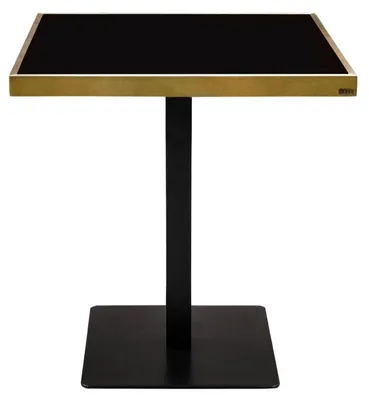 Image de Casa Padrino Table de salle à manger de luxe noir / or 70 x 70 x H. 76 cm - Meubles de salle à manger