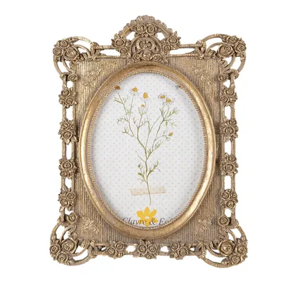Produktbild von Clayre & Eef Bilderrahmen 13x18 cm Goldfarbig Kunststoff Glas