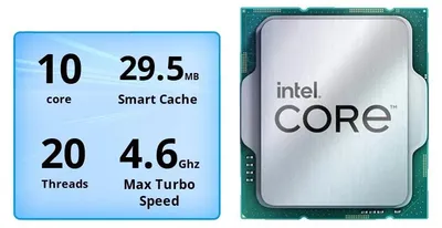 Obrázok produktu pre Procesor, 10 jadier, 16 vlákien, TDP 65 W, pätica LGA 1700, PCIe 4.0
