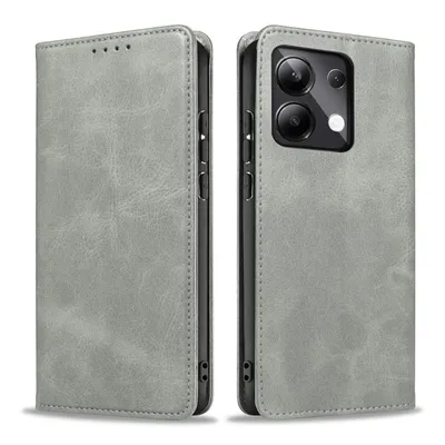 Produktbild von Handyhülle für Xiaomi Redmi Note 13 Kunstleder Flip Cover Hülle Handytasche Case Kartenfach Farbe: Grau