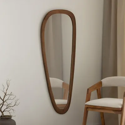 Produktbild von riess-ambiente Massiver Wandspiegel ORGANIC 165cm braun Gummibaumholz oval Walnussholz-Design