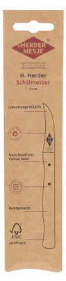 Image de Couteau à éplucher de Solingen, courbé, en acier au carbone, manche en hêtre , 5 cm