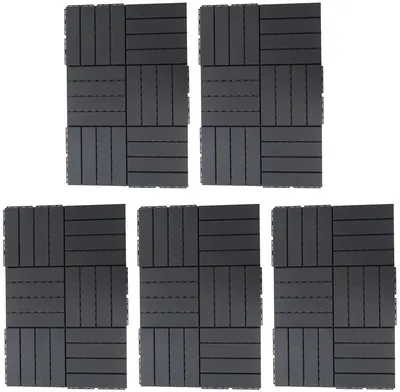 Productafbeelding van Terras Tegel - Tuin Tegel - Vlonder Tegel - Dek Tegel - Set - Zwart - 30x30x2cm - 27m² - 30 Stuks