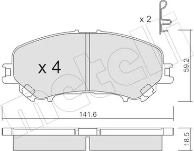 Produktbild von METELLI Bremsbeläge Satz Vorne Bremsklötze für NISSAN Qashqai II (J11, J11) 22-1010-0