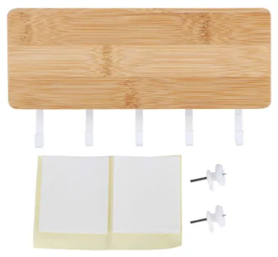 Wandorganizer mit 5 Haken, Holz-Schlüsselhalter, 18,5x10x3,5 cm