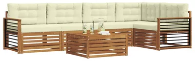Produktbild von vidaXL Outdoor-Sofagarnitur 6 stk. Natur und Creme