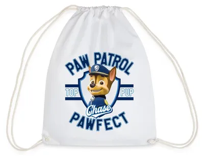 Produktbild von Spreadshirt Paw Patrol Chase Pawfect Turnbeutel, One size, Weiß