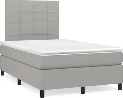 Produktbild von vidaXL Boxspringbett mit Matratze Hellgrau 120x190 cm Stoff