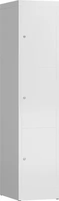 Produktbild von ClassiX Schließfachschrank signalweiß X-523317, 3 Schließfächer 41,5 x 50,0 x 180,0 cm