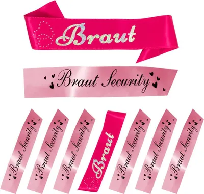 Produktbild von Oblique Unique Schärpe Braut + Braut Security Set JGA Hen Party Bride to be rosa pink