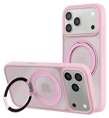 Image de Avizar, coque MagSafe pour iPhone 18 Pro Max / 17 Pro Max avec support anneau, rose
