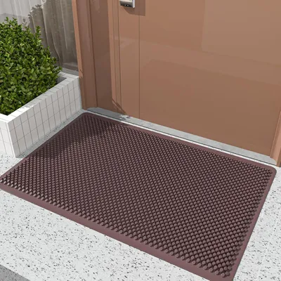 Image de Tapis de sol en silicone, dimensions 43 x 76 cm, antidérapant avec des picots, lavable, idéal pour l'entrée