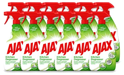Produktbild von 12 x Ajax Küchen-Entfetter-Spray - entfernt hartnäckiges Fett - 750 ml - Vorteilspackung - 12 Stücke