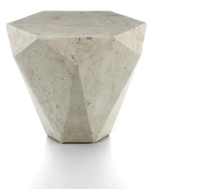 Produktbild von Diamond small - Couchtisch / Beistelltisch (60 x 60 x 50 h) aus beigem Fossilstein