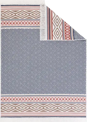 Obrázok produktu pre Tapiso koberec AZTECA vintage strapce šedá oranžová obývacia izba 80 x 300 cm