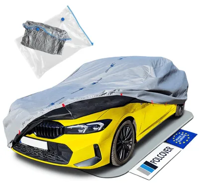 Produktbild von POLCOVER Autoabdeckung Wasserdicht Abdeckplane Auto Atmungsaktiv Sonne, Staub, Hagelschutz, UV-Schutz XXL (502-533 cm) 11 mm Sedan - Autoplane Autohülle Winter & Sommer