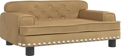 Obrázok produktu pre vidaXL Detská pohovka hnedá 70x45x30 cm zamat