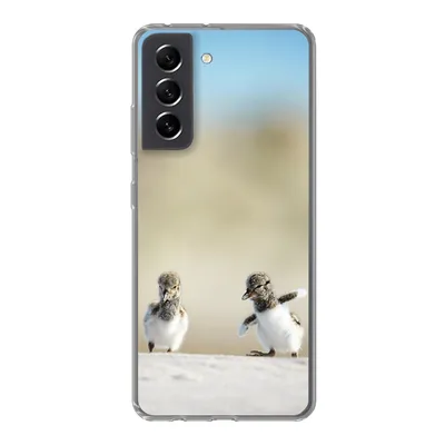 Produktbild von MuchoWow® Handyhülle Schutzhülle Hülle für Samsung Galaxy S21 FE Junge - Sand - Vögel Silikon Softcase Handy Hülle - Mobiltelefonhülle