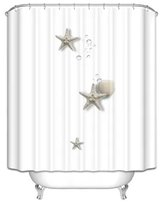 Immagine prodotto di Tenda da doccia con motivo di stelle marine e conchiglie
