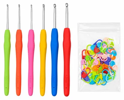 Häkelnadel-Set 6-teilig 2–4,5 mm bunt