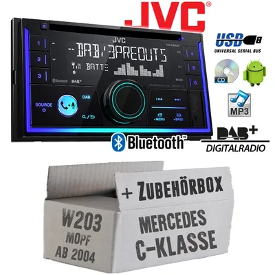 Produktbild von Autoradio Radio JVC KW-DB93BT - 2-DIn DAB+ Bluetooth MP3 USB - Einbauzubehör  - Einbauset passend für Mercedes C-Klasse JUST SOUND best choice for caraudio