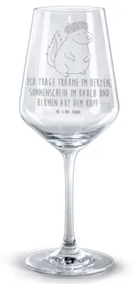 Produktbild von Mr. & Mrs. Panda Weinglas Stinktier Mädchen - Transparent - Geschenk, Skunk, glas für rotwein, Namaste, Raubtier, graviertes, graviert, Yoga, Wildtier