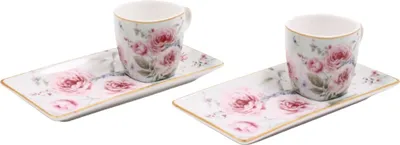 Produktbild von HOME ELEMENTS Espresso-Set 2 x 65 ml mit Untersetzern, Rose
